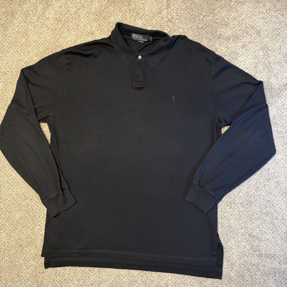Soft 100% Cotton Polo Ralph Lauren Long Sleeve Men Size Large